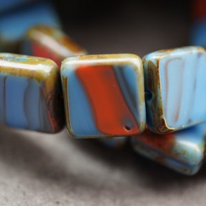 Artisan Squares, Square Beads, Czech Beads, Beads, 155-5sa, 46-5sa