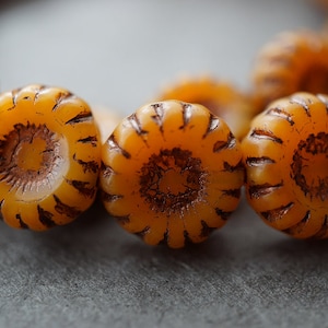 Tournesols orange, Fleurs tchèques, Perles tchèques, Perles, 73-4sb