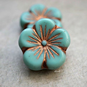 NIEUW Zacht Aqua, Bloemkralen, Tsjechische kralen, Kralen, 102-5, 115-sa
