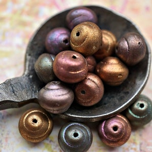 FREE SHIPPING Autumn Medley, Saucer Beads, Czech Beads, Beads, 95-2sa