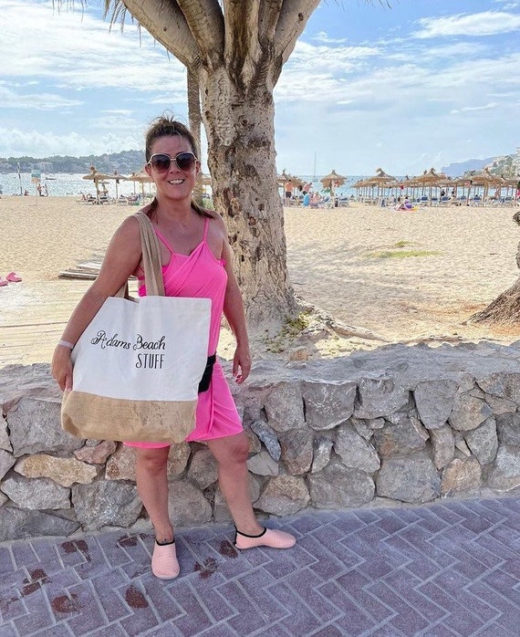 Bolsa de playa Extra GRANDE bolsa crema solar bolsa de - Etsy España