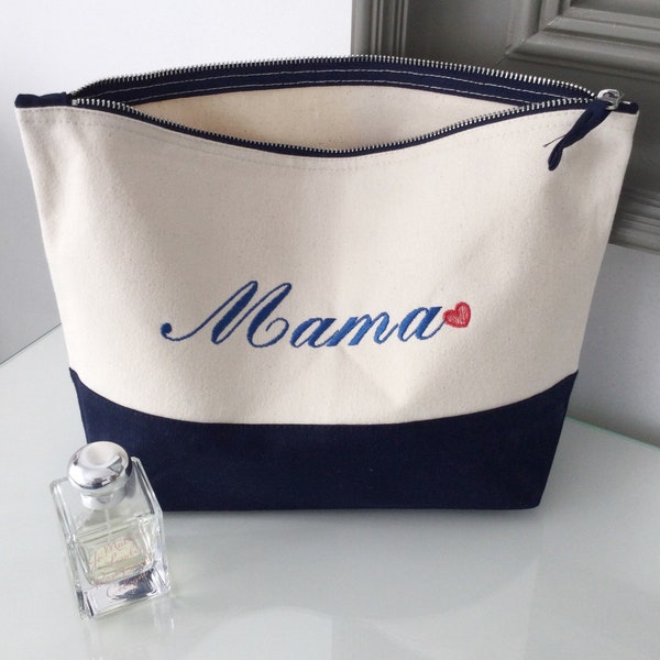 Embroidered Mama bag, Hospital bag, Baby shower gift, Mother’s Day gift, Weekend bag, New mummy gift, New baby gift, Mama toiletry bag