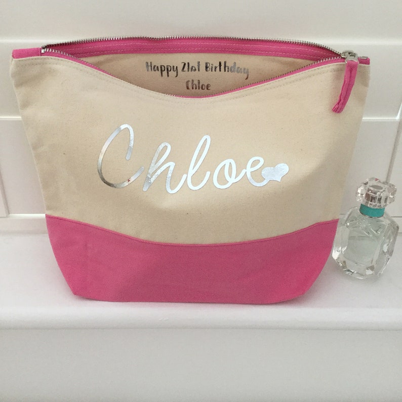 LARGE personalised makeup bag personalised cosmetics bag Etsy