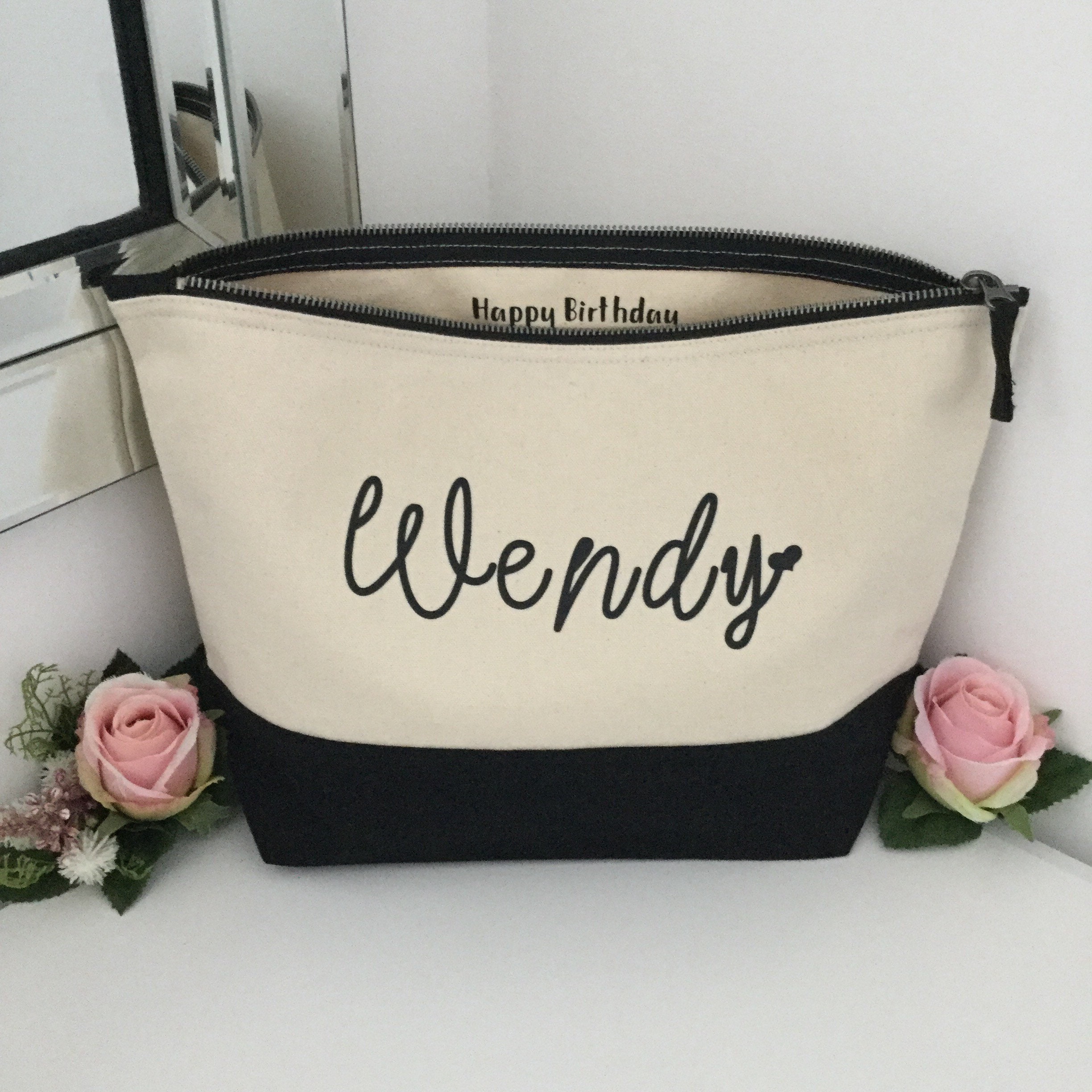 LARGE Personalised Makeup Bag Personalised Cosmetics Bag Etsy UK