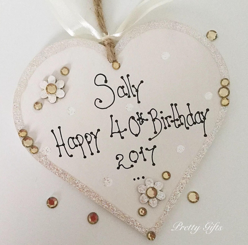 Personalised Heart Birthday Gift 13th 16th 18th 21st 30th 40th 50th 60th 70th 80