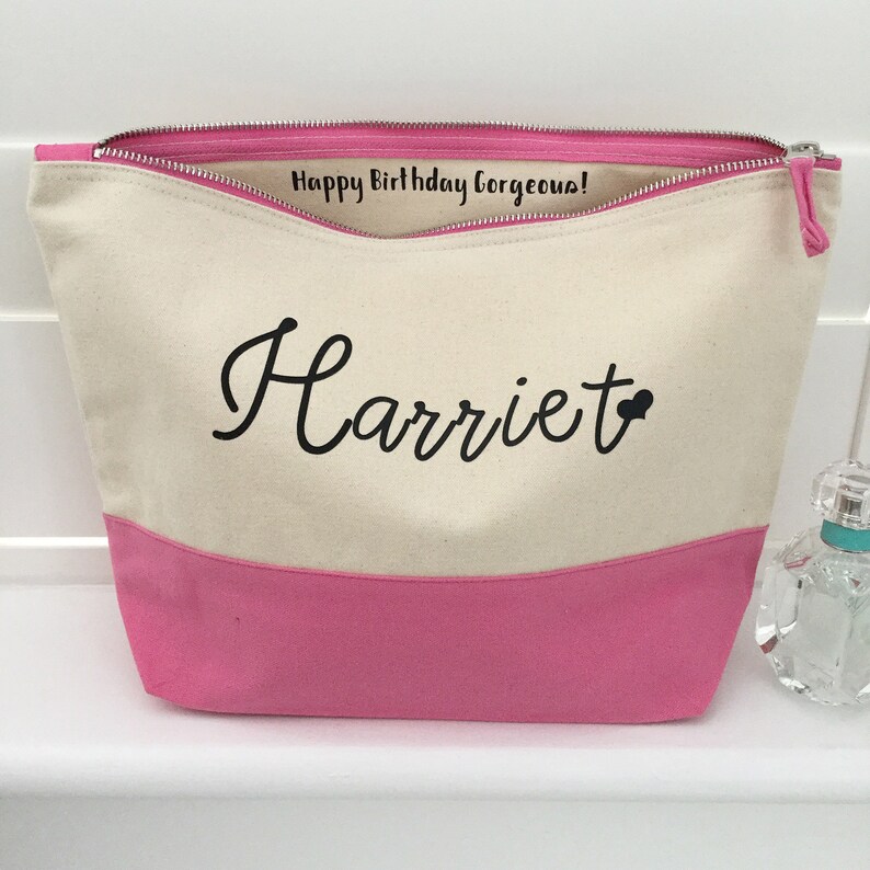 LARGE personalised makeup bag personalised cosmetics bag Etsy