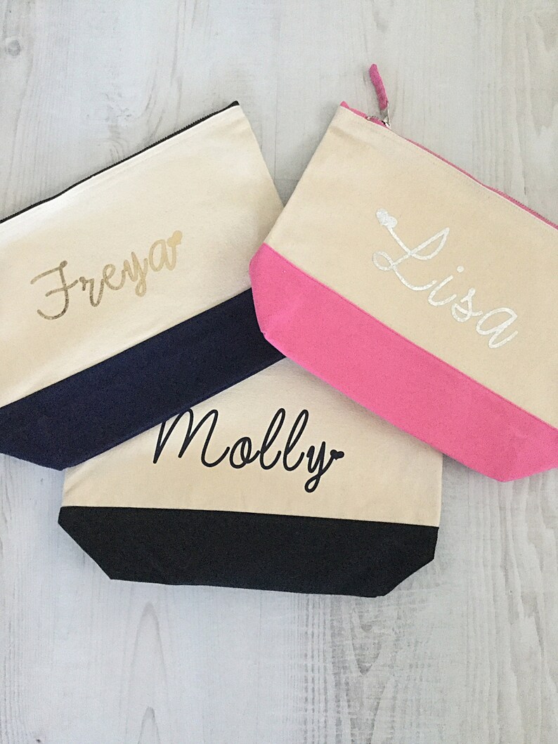 LARGE personalised makeup bag personalised cosmetics bag Etsy