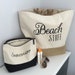 Extra LARGE beach bag - suncream bag - personalised beach bag - holiday essentials bag - hen party gifts - wedding gift -tote bag - jute bag 