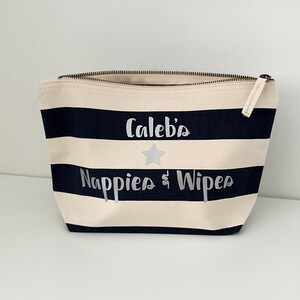 Personalised Cotton Canvas Nappy Bag, Baby Shower Gift