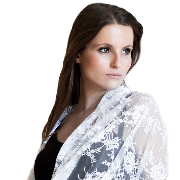 champagne lace shawl