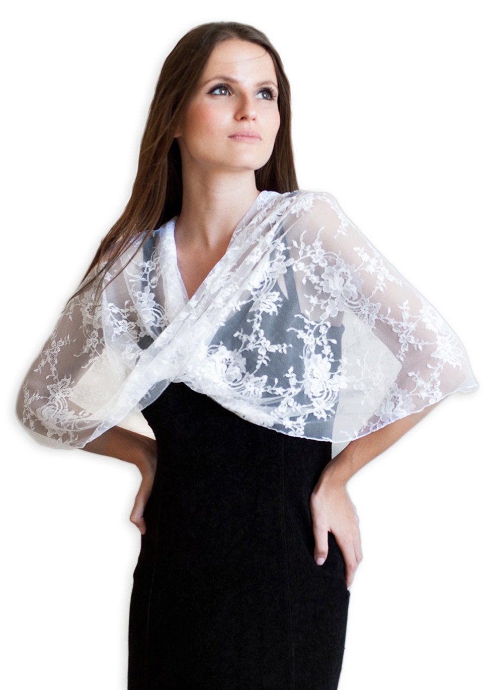 womens white shawl wrap