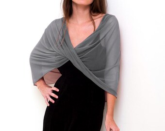 Scialle ad anello con modi di indossarlo, parte superiore grigia