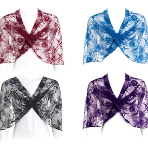 Petite Lace Loop Shawl With 4 Wearing Options- Shawl, Shrug, Infinity Scarf And Crisscross. Small Size Shawl Wrap, Small Elegant Clothing