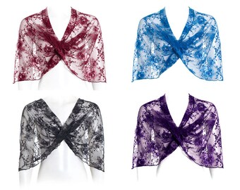 Petite Lace Loop Shawl With 4 Wearing Options- Shawl, Shrug, Infinity Scarf And Crisscross. Small Size Shawl Wrap, Small Elegant Clothing