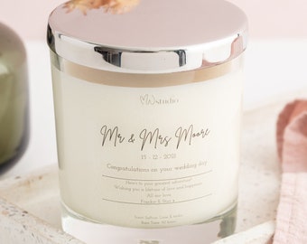 Personalised Wedding Candle (with engraved lid)