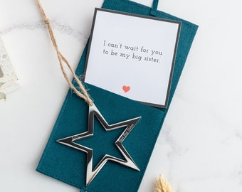 Sister or Brother-to-be Star Decoration | Gift for Brother or Sister | Gift from Bump | Engraved Star Decoration | Personalised Star