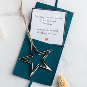 Pet Memorial Star Decoration | Pet Loss Engraved Star | Personalised Star | Cat or Dog | Forever Keepsake | Gold or Silver Colour