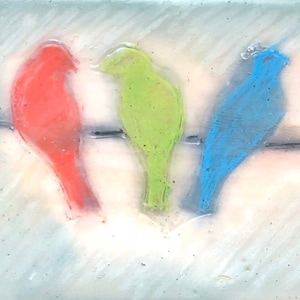 On a Wire - Original Encaustic Art