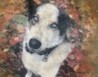 Custom Pet Portrait from Your Photo - Mixed Media Encaustic on Wood - three sizes available!