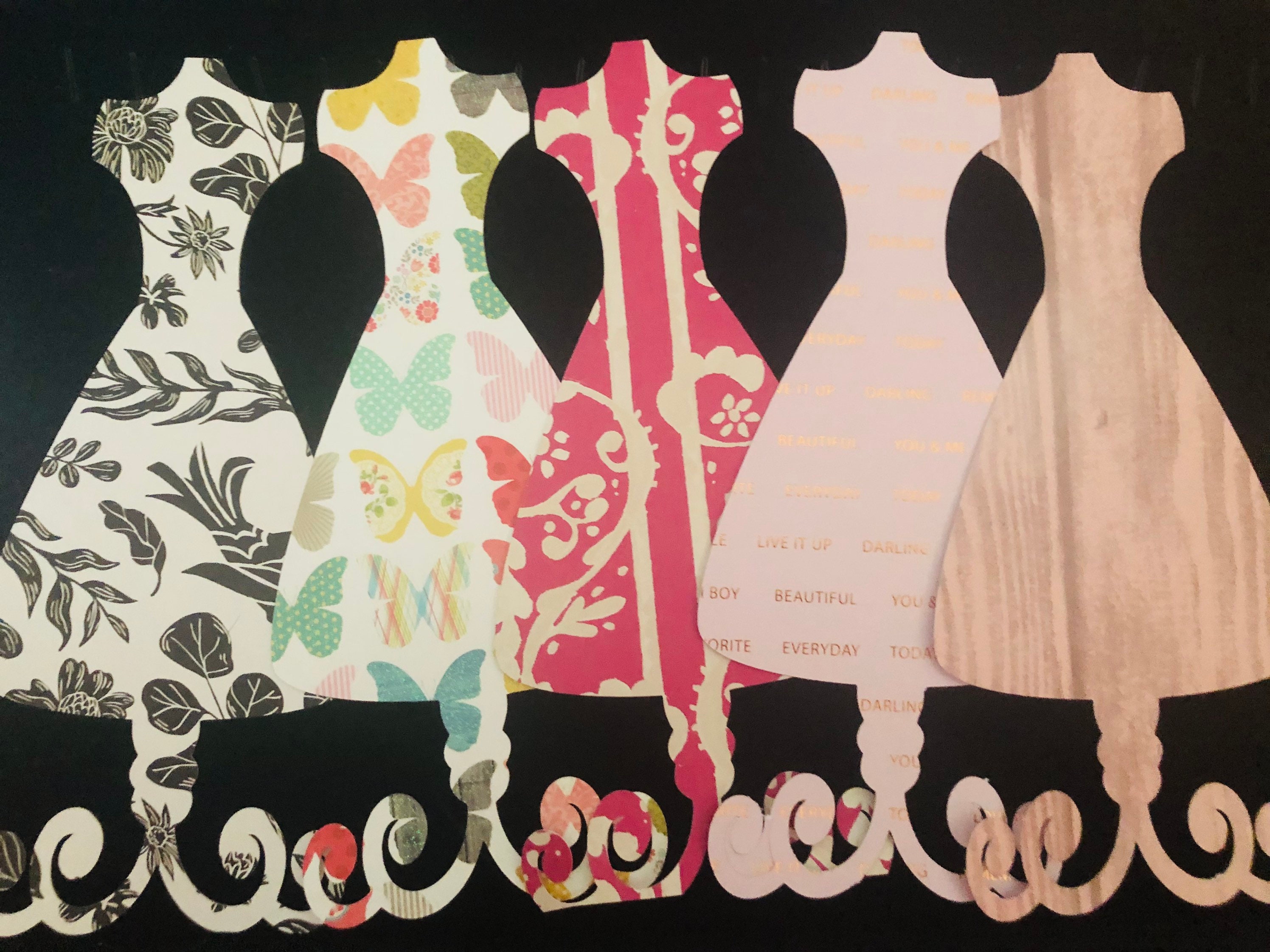 Die Cuts. 5 Dress Form Mannequin. Set of 5, Random Vivid Cardstock, - Etsy