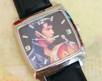 Vintage Elvis Watch with Faux Leather Strap (1990s)