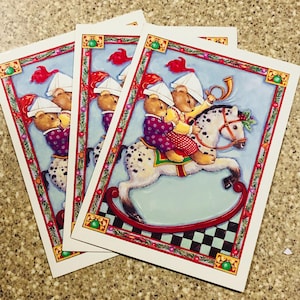 3 CARTES DE NOL vintage. pas d'enveloppes. Livraison gratuite depuis le Canada