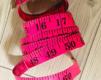 Vintage Pink Fiberglass Measuring Tape, 60 Inch