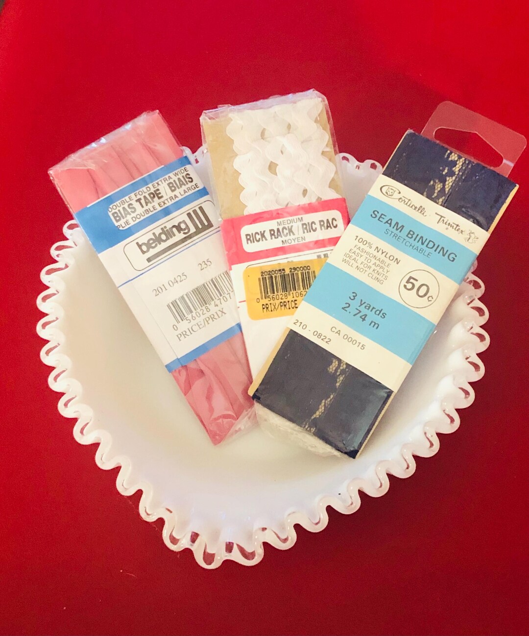 Antique Seam Binding, Rick Rack, Lace Stretchable Seam Binding. Set of ...