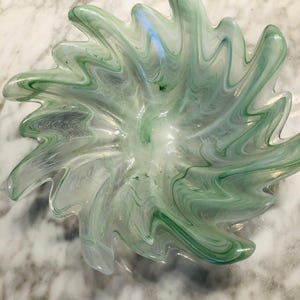 Italian GREEN GLASS bowl. made in Italy. free shipping