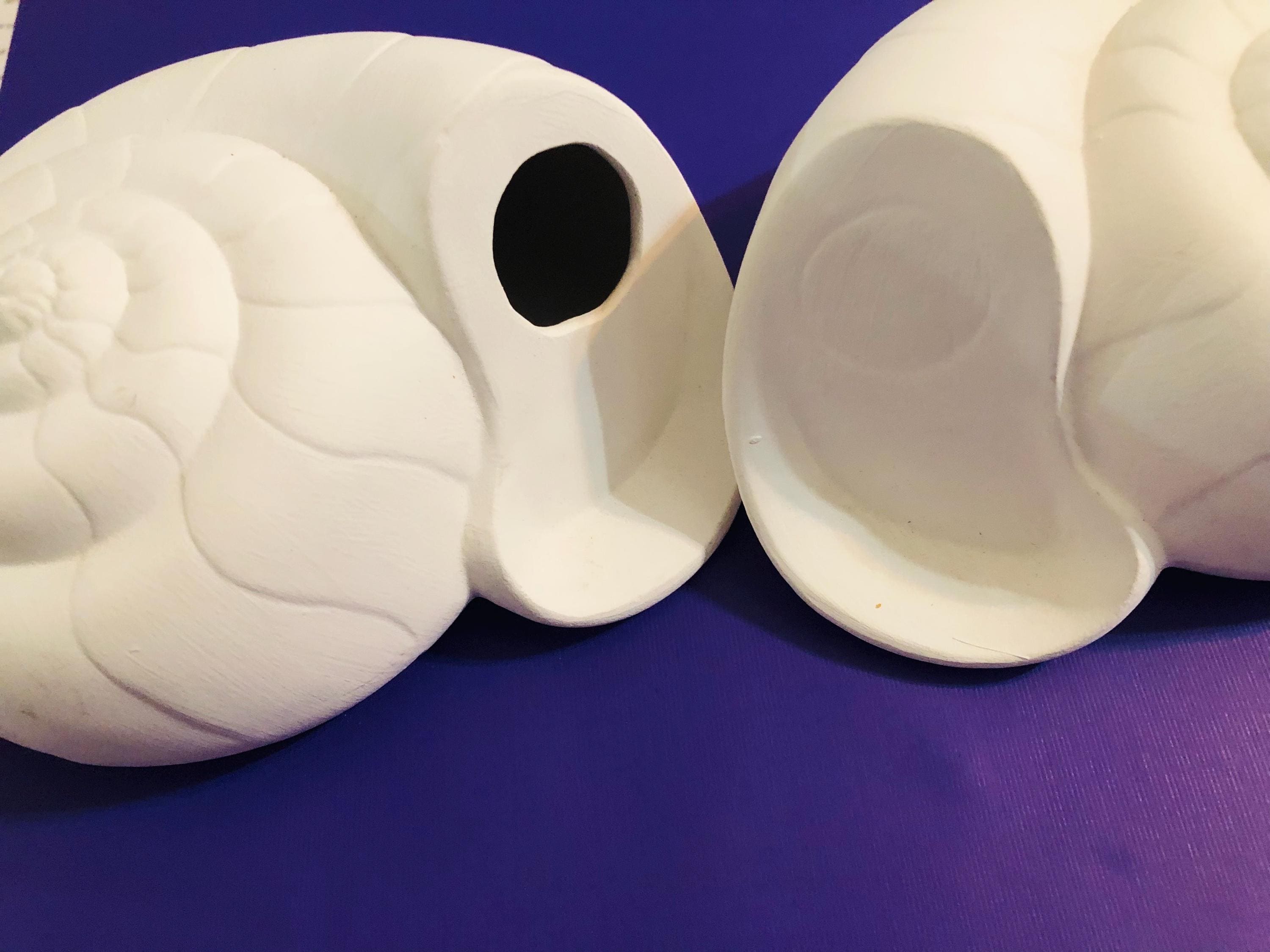 CERAMIC SHELLS Bisque, Ready to Paint or Glaze. Vintage Item From the ...