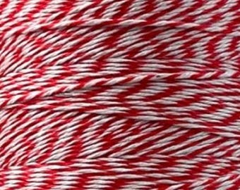 BAKERS TWINE, Red & White. 12 meters, POLYCOTTON. Free shipping from Canada