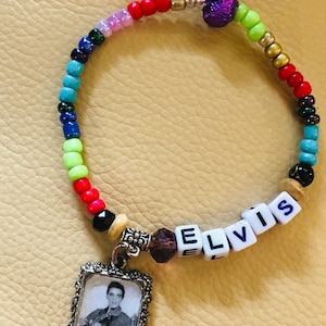 ELVIS Bracelet with photo charm. HANDMADE