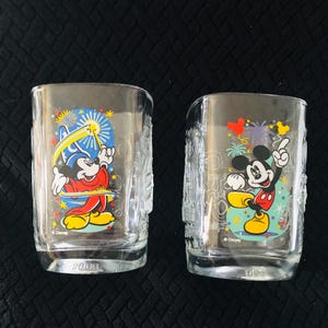 MICKEY MOUSE DIsney Water Glasses, Vintage MCDONALDS glassware  2 available. Free Shipping
