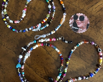 Boho beaded EYE Glasses chain, Sunglasses Chain. Handmade.   Shipping from Canada