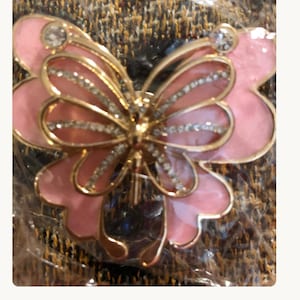 BUTTERFLY lådknoppar, skåpknoppar. Rosa emalj med gulddetaljer. Set om 2. bild 9