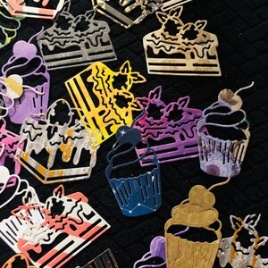 Desserts. Découpes prêtes à être ajoutées à vos cartes, invitations, scrapbooking, journalisation. 65 pièces assorties. LIVRAISON GRATUITE à partir du Canada