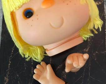 DOLL HEAD & HANDS. for doll crafting. Vintage item in brand new condition