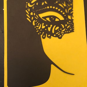 Découpes du visage. Visages noirs, papier cartonné prêt pour vos créations. 10 pièces Livraison gratuite
