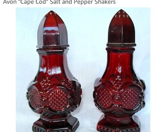 Vintage Avon Ruby Red Cape Cod Salt and Pepper Shakers - Etsy