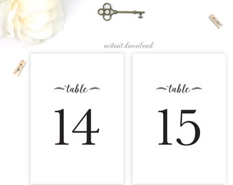 Printable Wedding Table Numbers | Instant Download | #1-30 | 5x7 | Reception Printables | DIY Printable/Digital File | r004