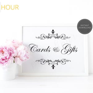 Printable Wedding Reception Sign | Cards and Gifts | Instant Download | 5x7 & 8x10 | DIY Printable/Digital File | z010
