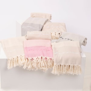 Personalized Turkish Beach Towel For Bridesmaid Gift, Hen Party