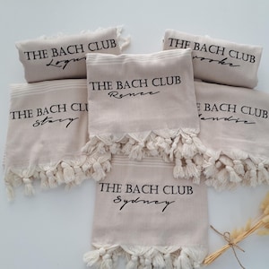 Bachelorette Party Favor , Personalized Beach Towel for Bridesmaid