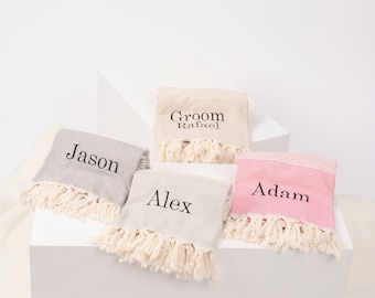 Best Man Gift For Beach Towel , personalized Groomsmen gift for Bachelor