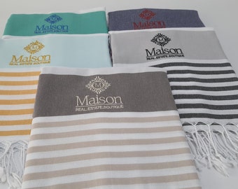 Monogrammed Turkish Towels ,Personalized Beach Towels, Birthday Party Gift For Her , Custom Bridesmaid gift , With Logo