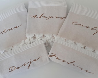 Personalisiertes Strandtuch, türkische Bio-Baumwolle, individuell bestickt