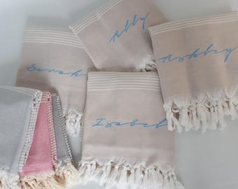 Turkish beach towel , Personalized custom bridesmaid gift