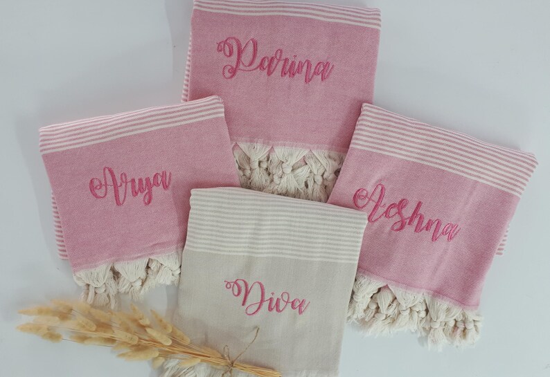 Turkish beach towel , Personalized custom bridesmaid gift image 8