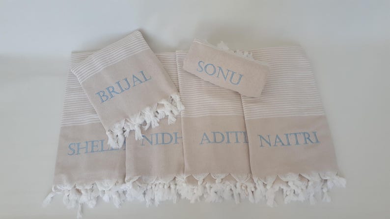 Turkish beach towel , Personalized custom bridesmaid gift image 10