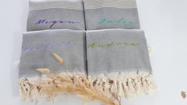 Turkish beach towel , Personalized custom bridesmaid gift image 11
